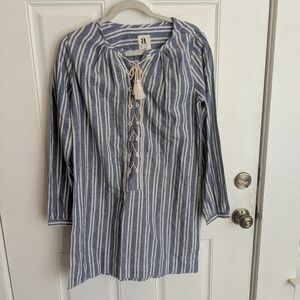 Aish Striped Tunic Dress Cover Up